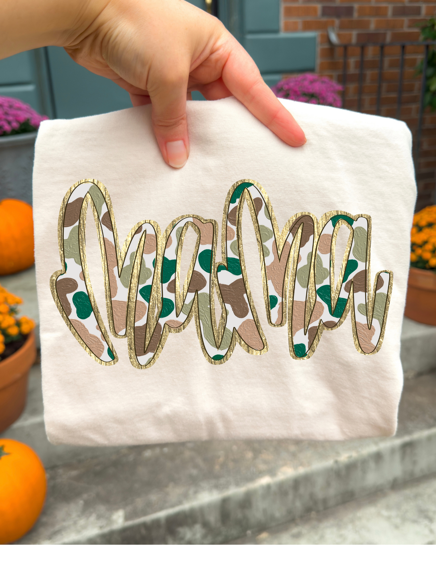 Mama Camo Print Short or Long Sleeve T Shirt