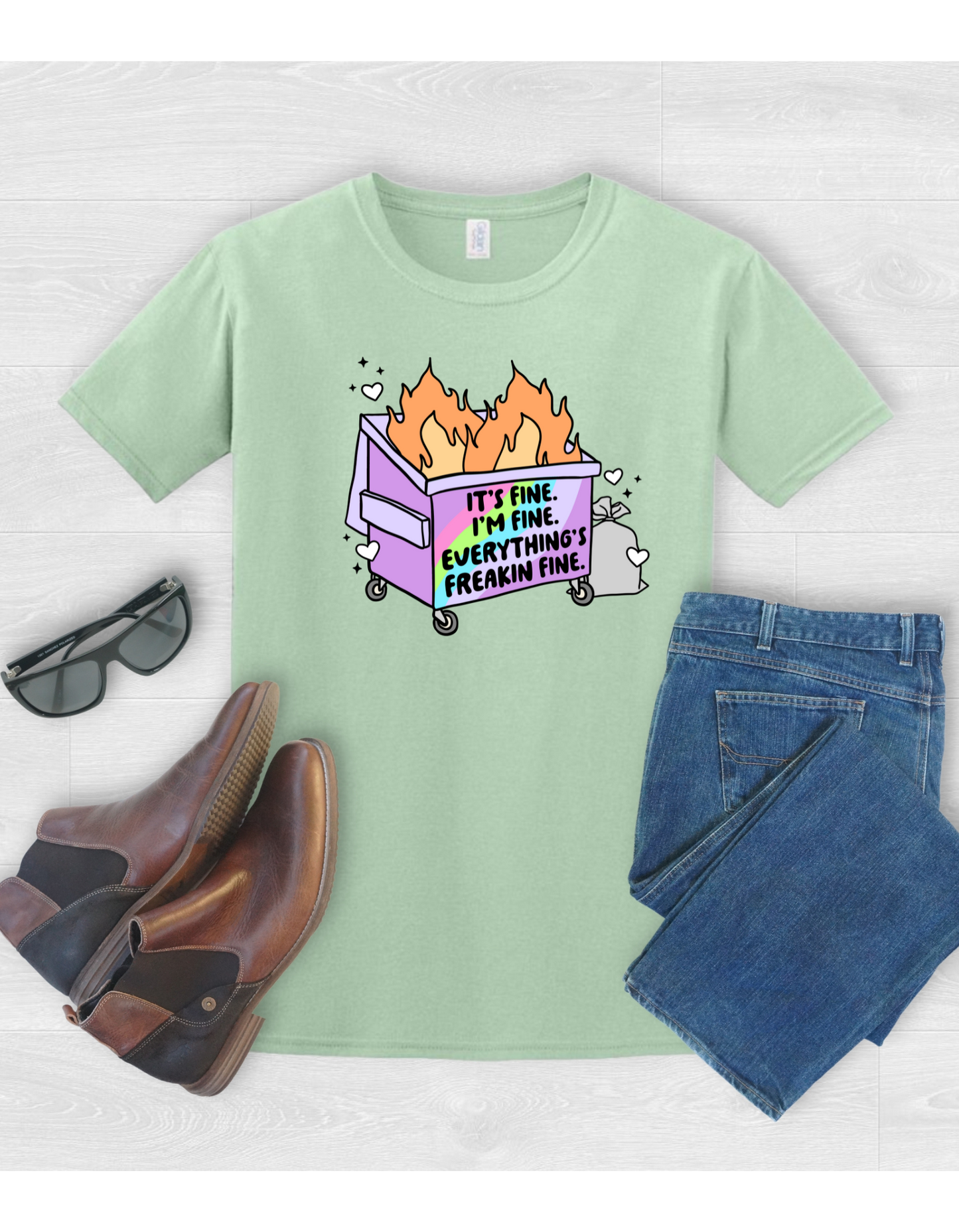 It's Fine Dumpster Fire t shirt