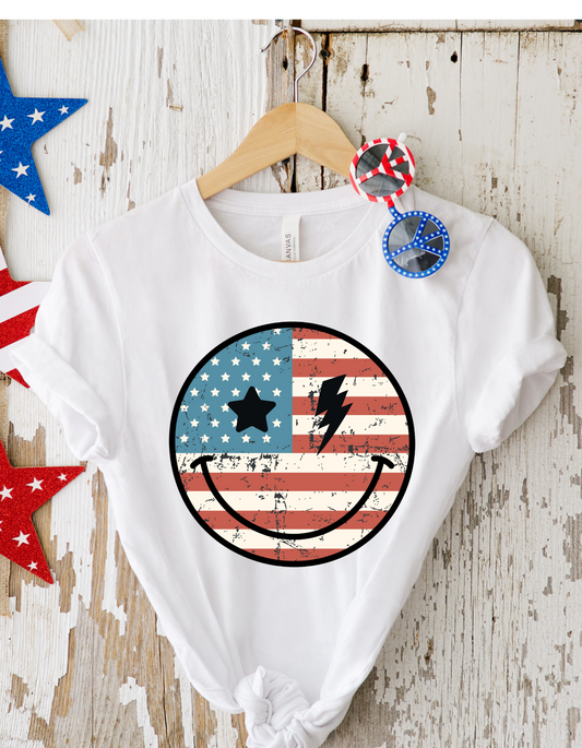 Patriotic Smiley T Shirt