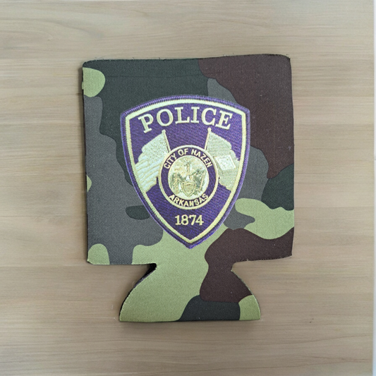 Camo Koozie with Hazen PD Badge design