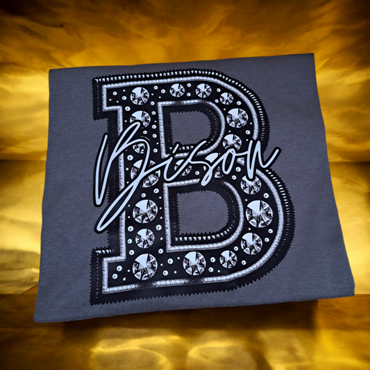 Bison Faux Rhinestone T shirt