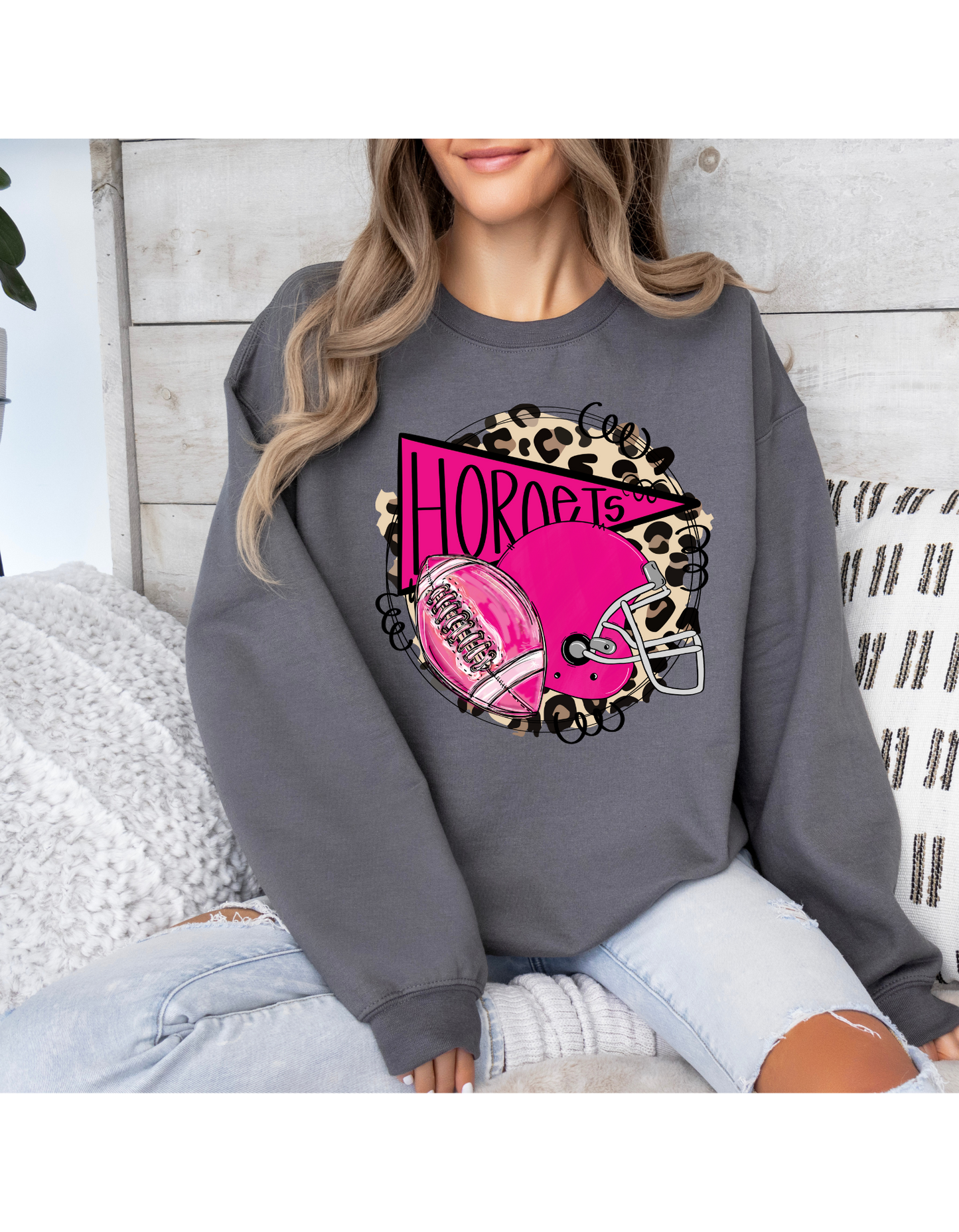 Hornets Pink Out Football Sweatshirt (adult)