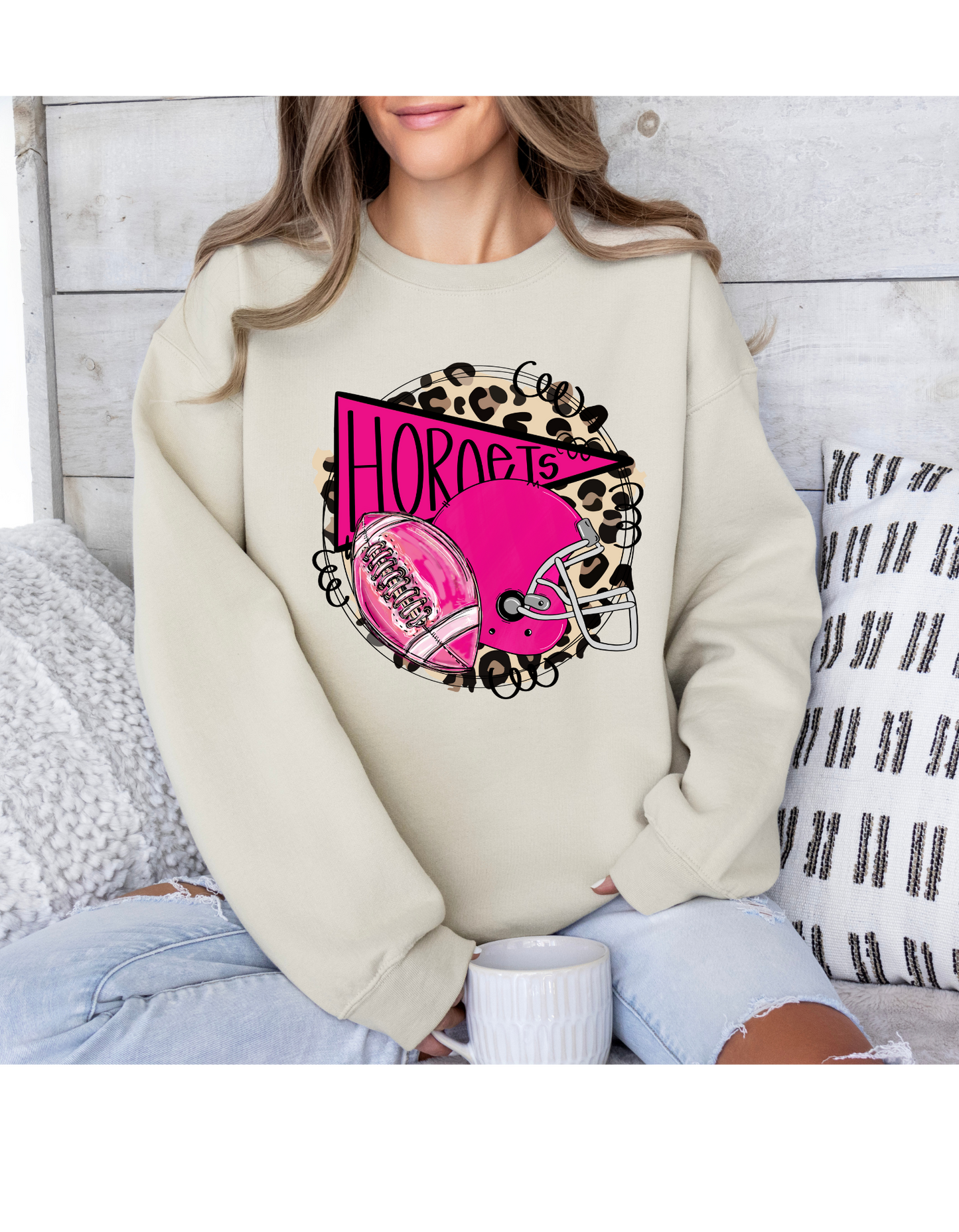 Hornets Pink Out Football Sweatshirt (adult)