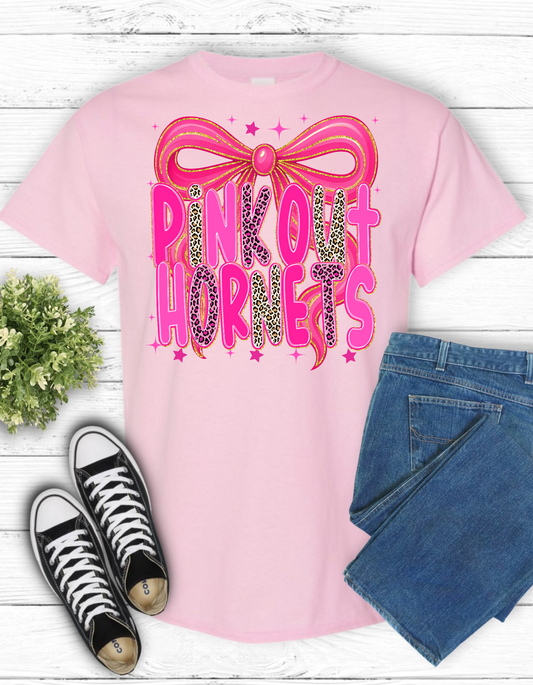 Pink Out Hornets Bow T Shirt