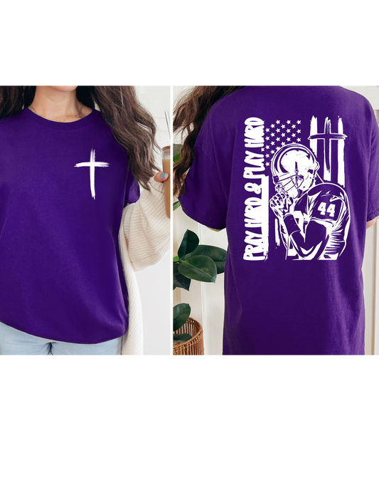 Personalized Pray Hard & Play Hard Short or Long Sleeve T Shirt