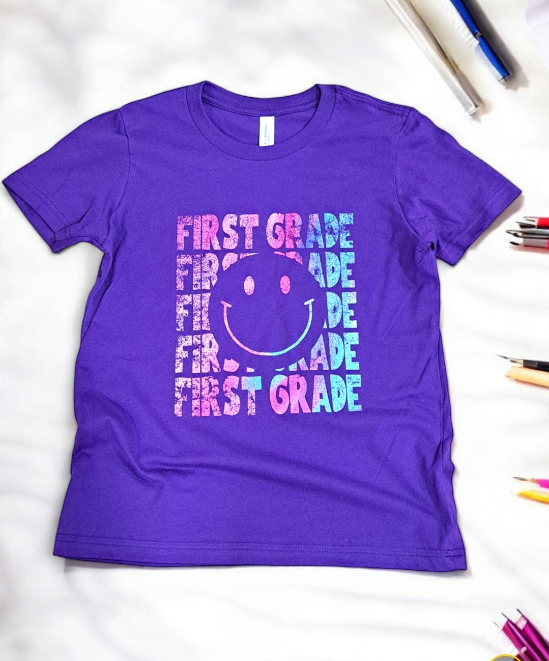 Smiley Face Tie-dye Grade T shirt