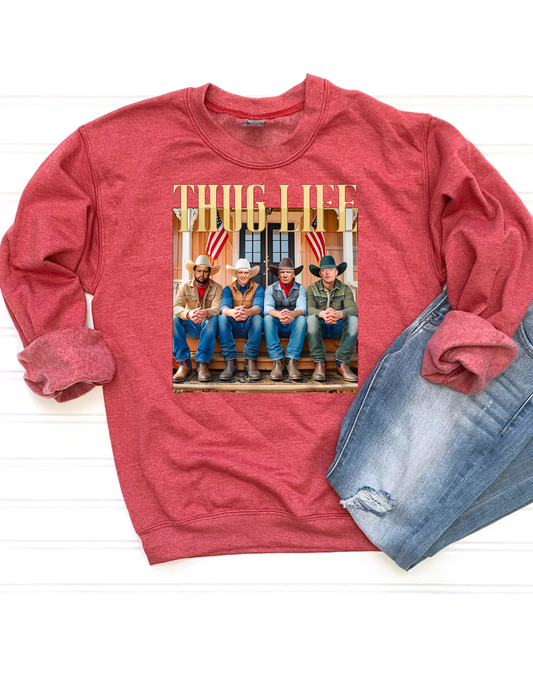 Thug Life Trump Western Sweatshirt