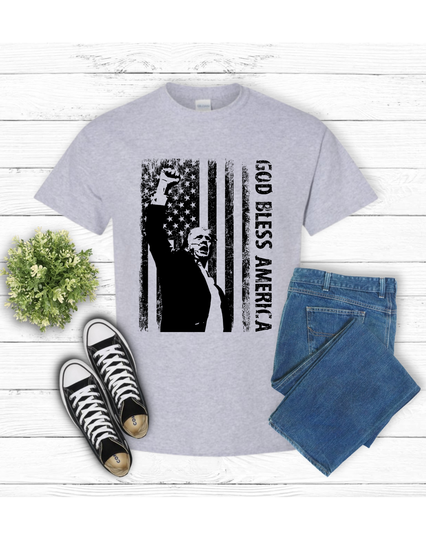 Trump God Bless America T shirt