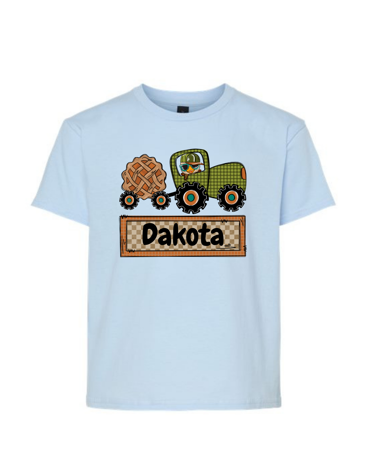 Turkey and Tractor Personalized Short or Long Sleeve T Shirt (toddler/youth)
