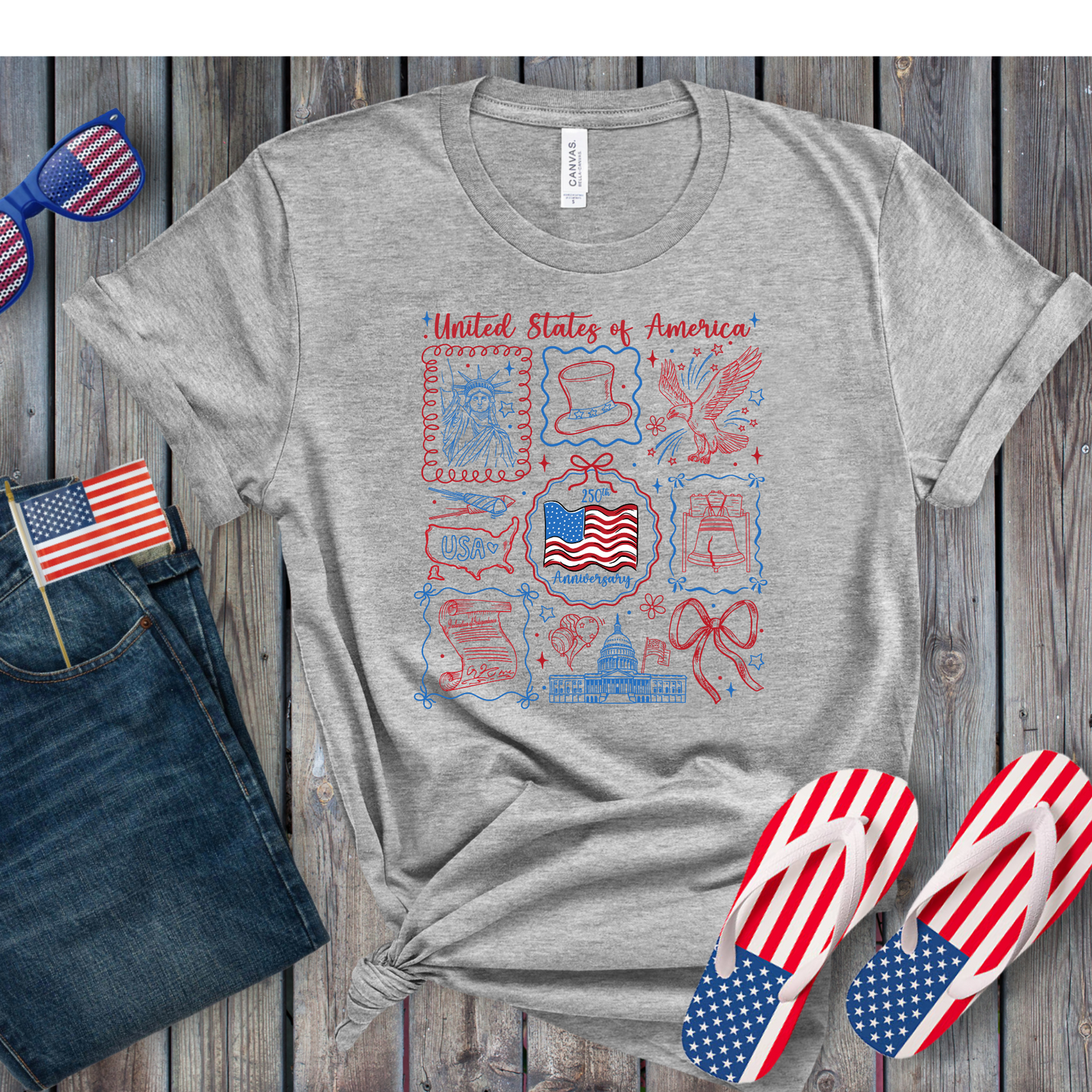 United States of America 250th Anniversary T Shirt