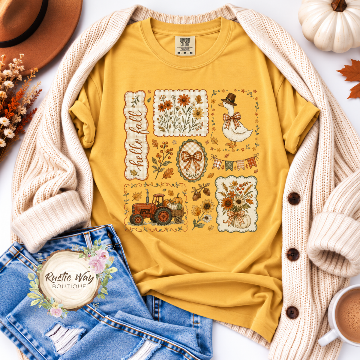 Fall Country Goose Collage Short/Long Sleeve Shirt