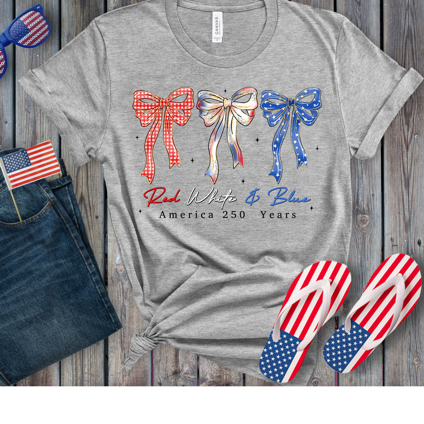 Red, White, & Blue Bows T Shirt