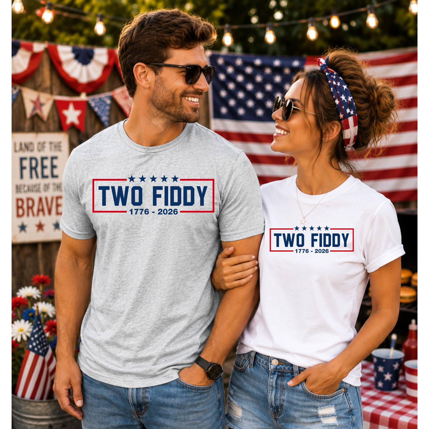 Two Fiddy Patriotic T Shirt (youth & adult sizes)