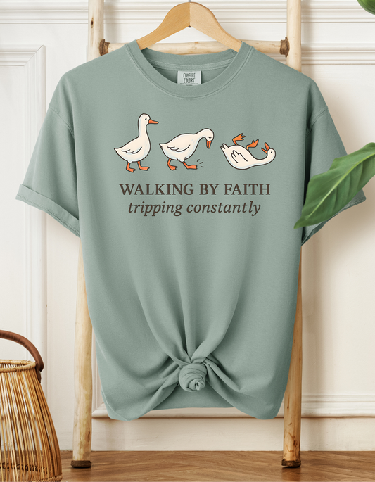 Walking By Faith Tripping Constantly Short or Long Sleeve T Shirt