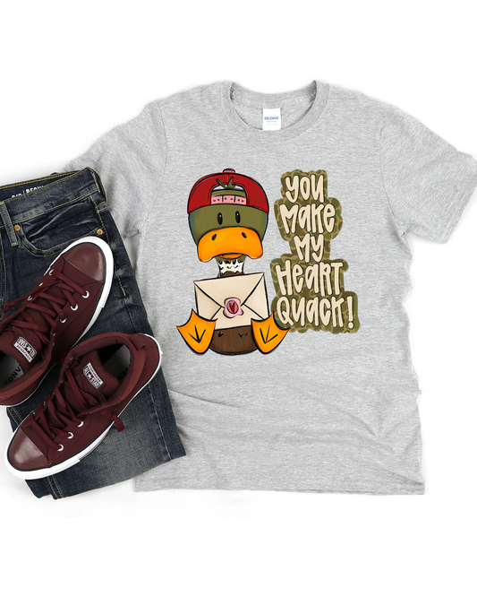 You Make My Heart Quack Boys Valentine Short or Long Sleeve T Shirt