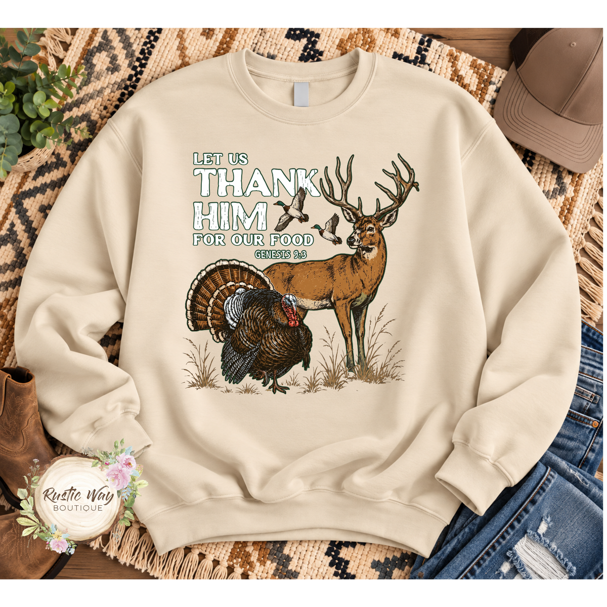 Let Us Thank Him For Our Food Wildlife Sweatshirt