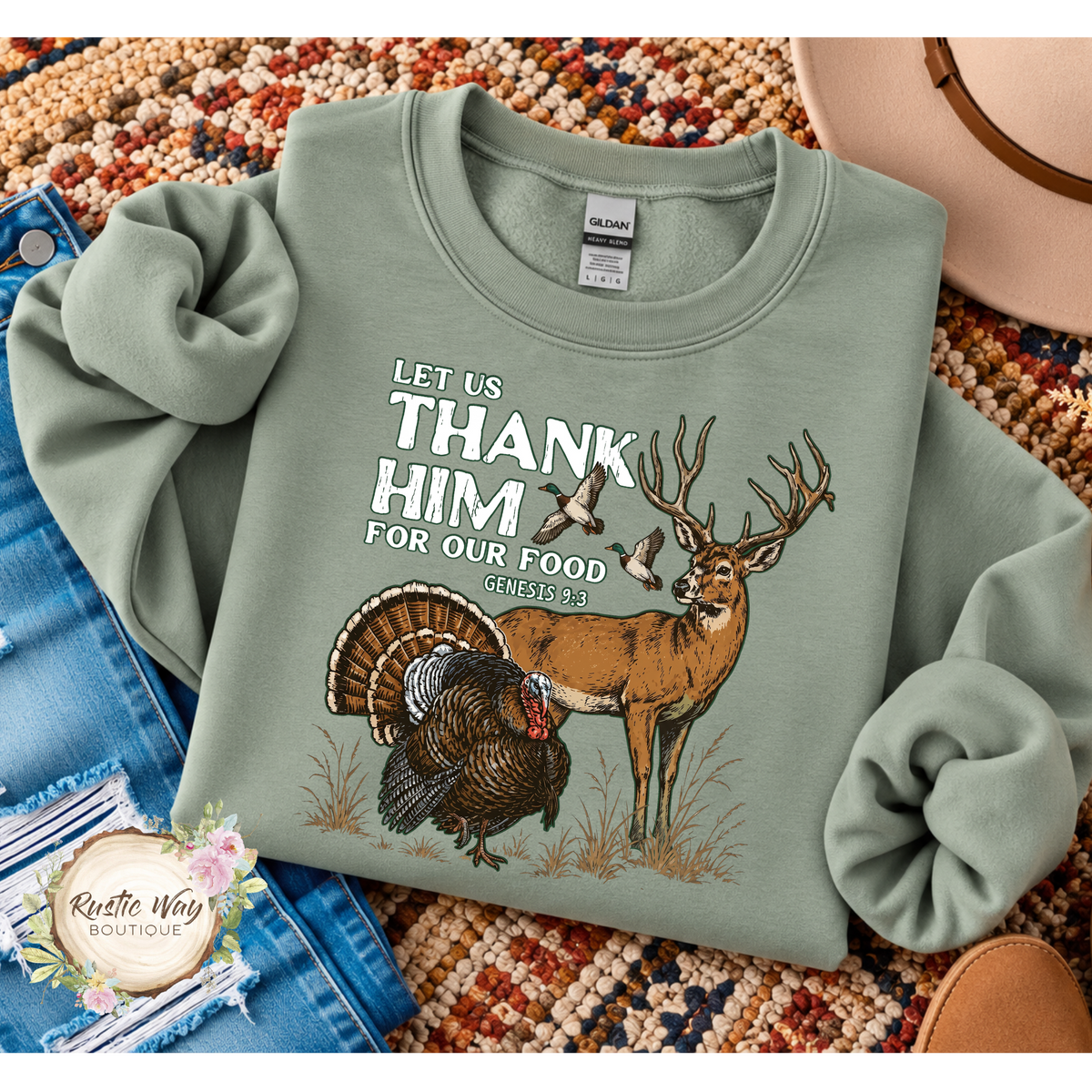 Let Us Thank Him For Our Food Wildlife Sweatshirt