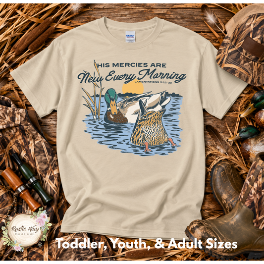 His Mercies Are New Short/Long Sleeve or Sweatshirt (Toddler-AdultSl Sizes)