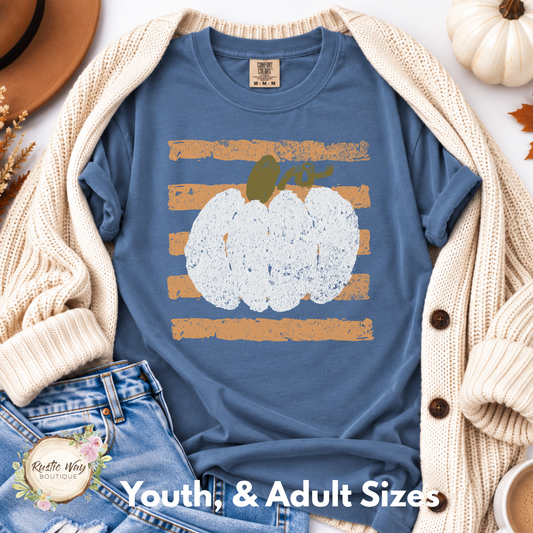 Distressed Pumpkin Short/Long Sleeve Shirt