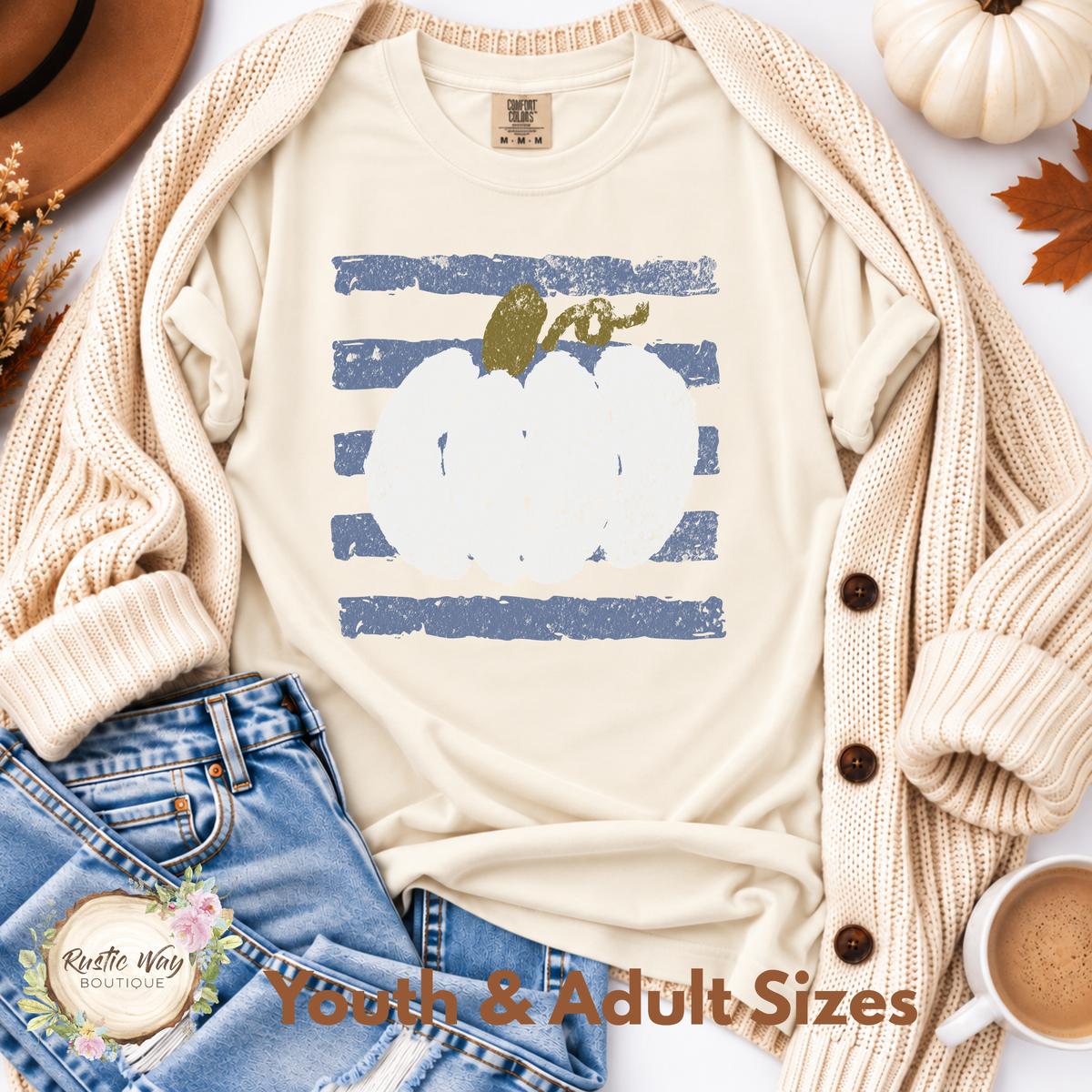 Distressed Pumpkin Short/Long Sleeve Shirt