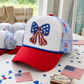 Sequin Patriotic Bow Foam Trucker Hat