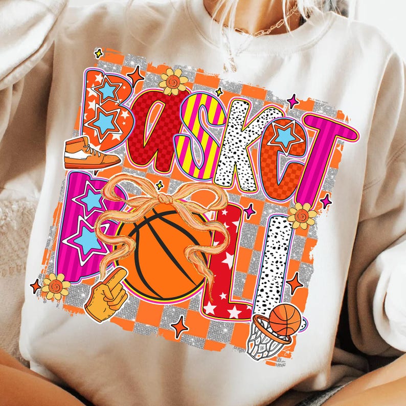 Colorful Basketball Short/Long Sleeve Shirt or Sweatshirt