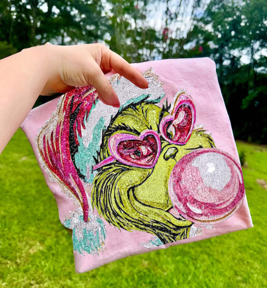 Glitzy Green Man Short/Long Sleeve Shirt or Sweatshirt (Youth & Adult)