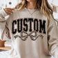 Personalized Leopard Print Bow Short/Long Sleeve or Sweatshirt